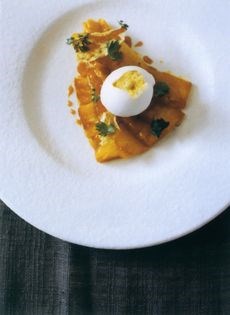 Spiced pineapple with coconut sorbet and candied ginger