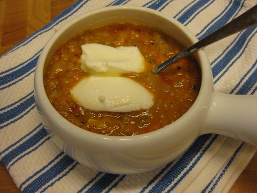 Spiced pink lentils