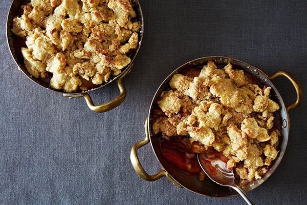 Spiced plum cobbler