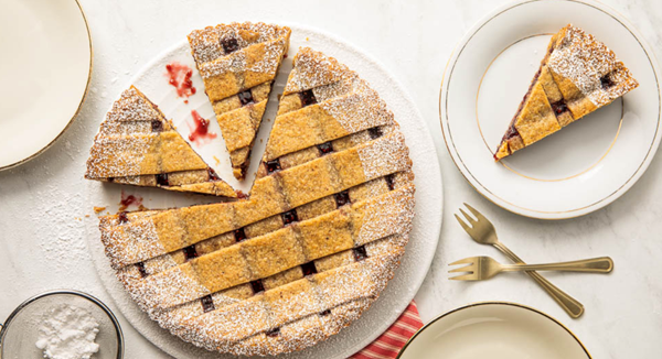 Spiced plum Linzer torte
