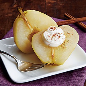 Spiced poached pears