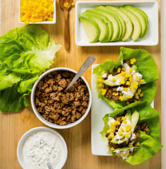 Spiced pork lettuce wraps