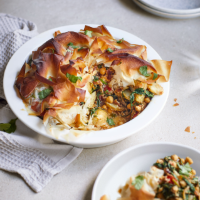 Spiced potato, chickpea and spinach pie