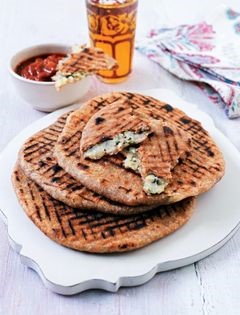 Spiced potato-filled flaky bread