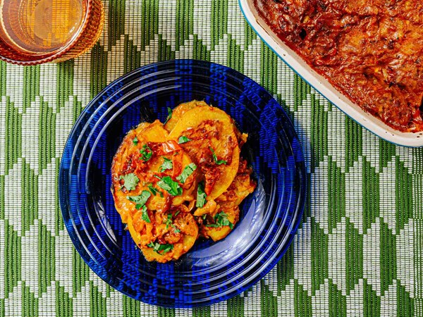 Spiced potato gratin (Aloo kee bhujia)