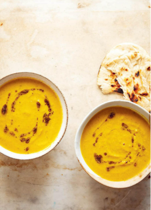 Spiced pumpkin and lentil soup