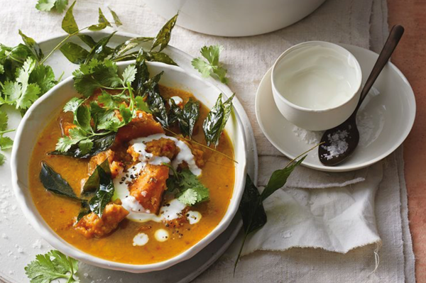 Spiced pumpkin and red lentil soup