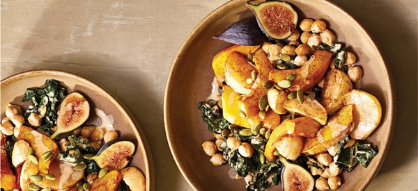 Spiced pumpkin and turnip salad with figs 