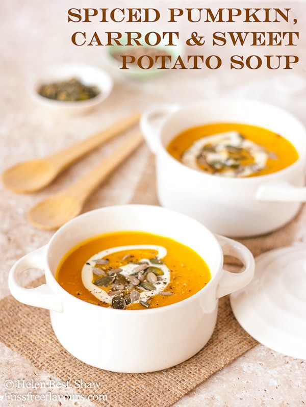 Spiced pumpkin, carrot & sweet potato soup