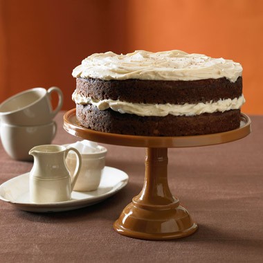 Spiced pumpkin layer cake with cream cheese frosting