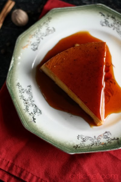 Spiced pumpkin rum flan