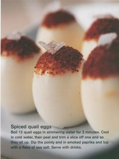 Spiced quail eggs