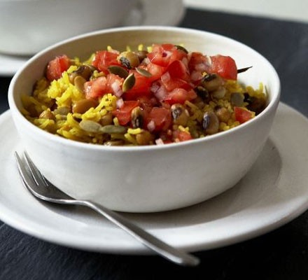Spiced rice & beans