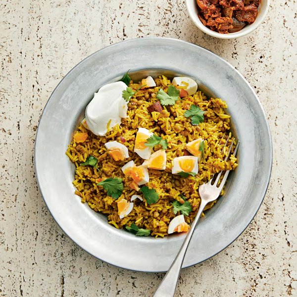 Spiced rice and lentils