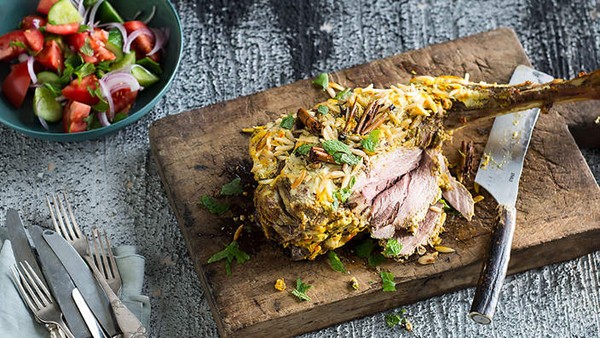 Spiced roast leg of lamb (Raan)