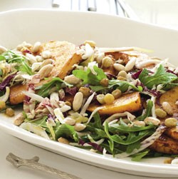 Spiced roast pumpkin with almonds, raisins and yoghurt