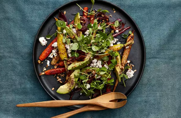 Spiced roasted carrots and onion