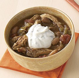 Spiced roasted chicken and cranberry bean chili