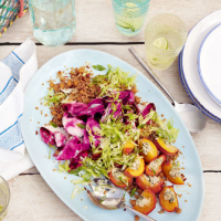 Spiced roasted peach & beetroot salad