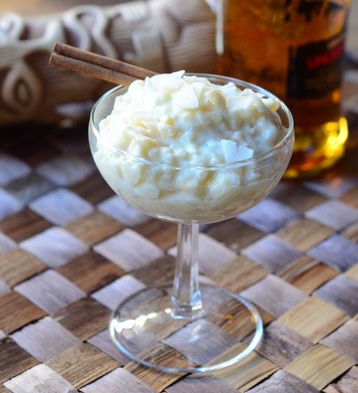 Spiced rum rice pudding
