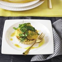 Spiced scallop tarts with corn salsa