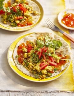 Spiced scrambled tofu wraps