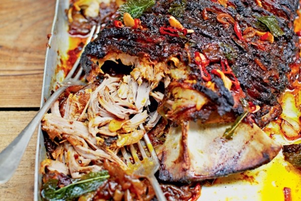 Spiced shoulder of lamb