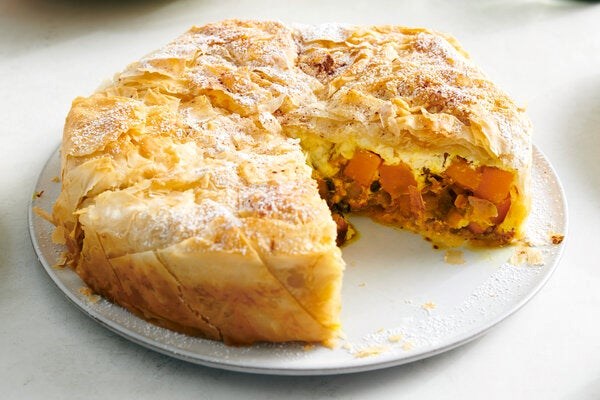 Spiced squash and phyllo pie