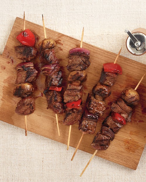 Spiced steak kebabs