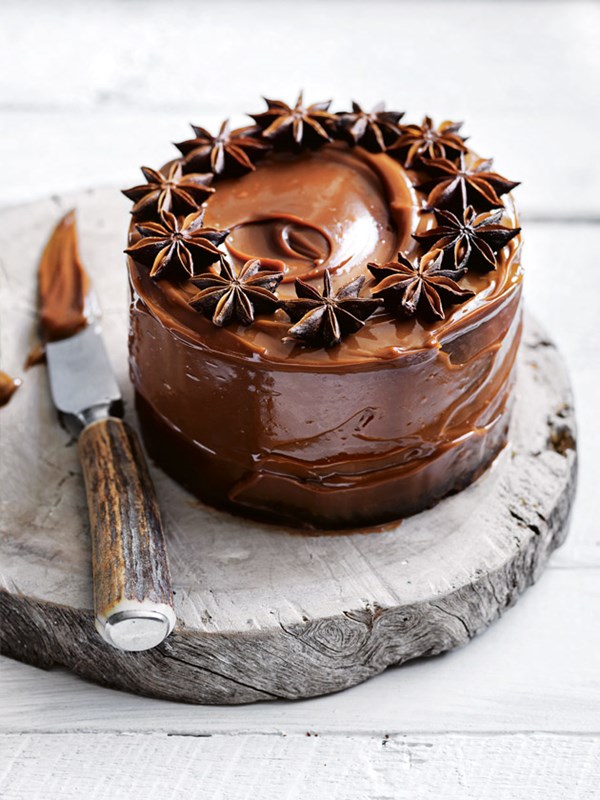 Spiced sticky date, caramel and star-anise cakes