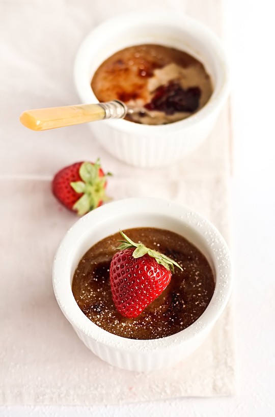 Spiced strawberry creme brulee