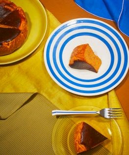 Spiced sweet potato Basque cheesecake