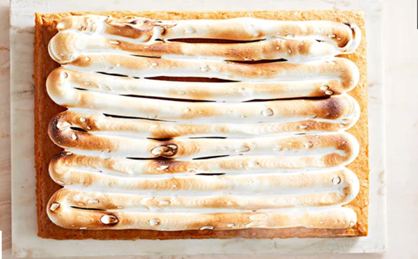 Spiced sweet-potato cake with meringue frosting