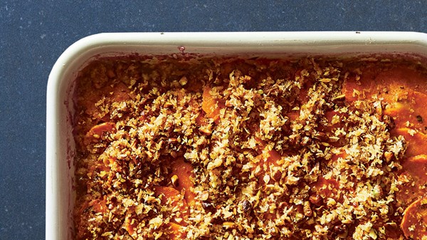 Spiced sweet potato gratin