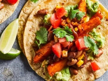Spiced sweet potato tacos 