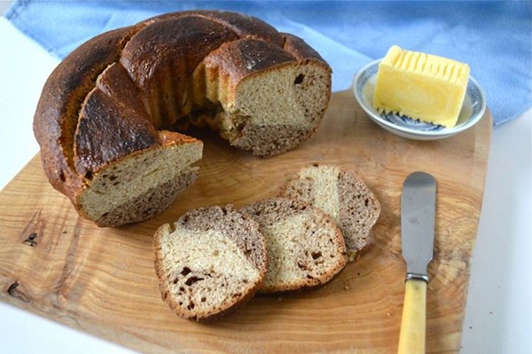 Spiced three chocolate twist loaf