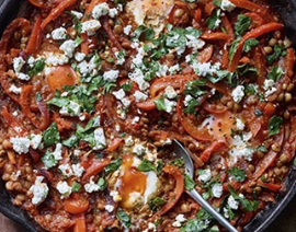 Spiced tomato & lentil shakshuka
