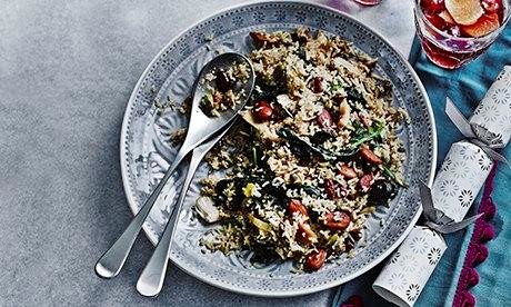 Spiced turkey pilaf with fruit and nuts