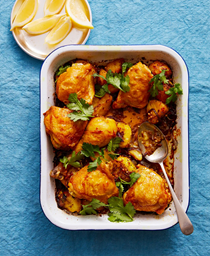Spiced turmeric chicken with golden potatoes