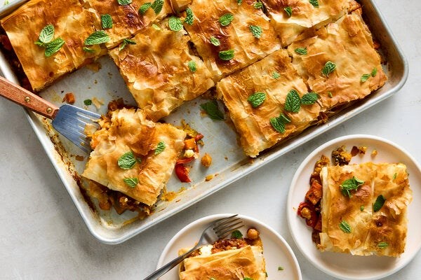 Spiced vegetable phyllo pie