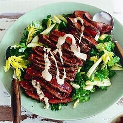 Spiced venison with parsley and fennel salad