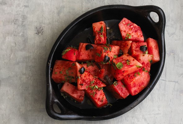 Spiced watermelon salad with Aleppo pepper
