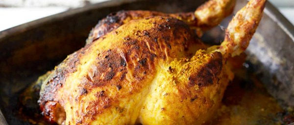 Spiced-yogurt roast chicken