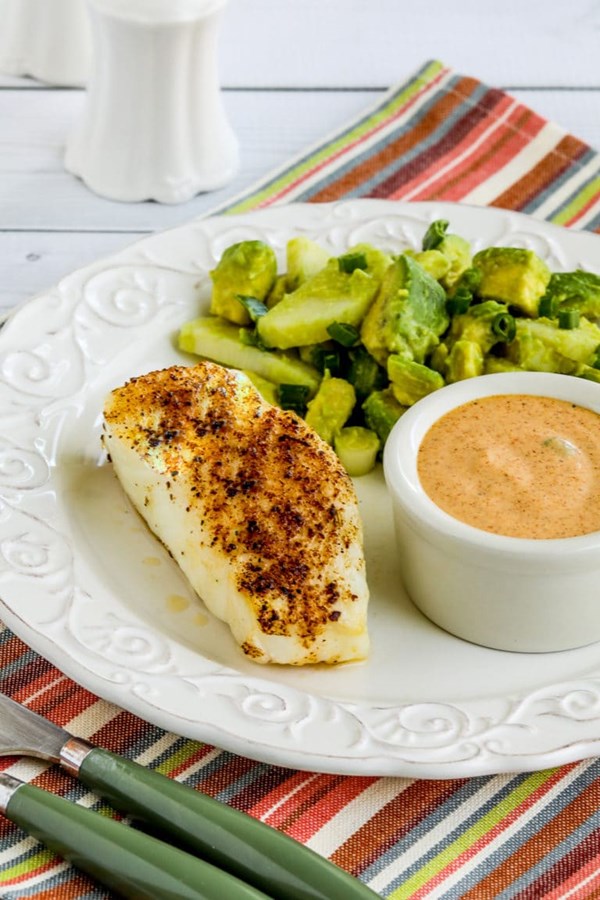 Spicy air fryer fish with remoulade sauce