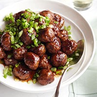 Spicy apple-glazed meatballs