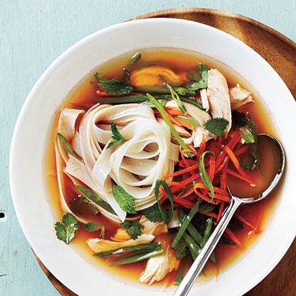 Spicy Asian chicken and noodle soup