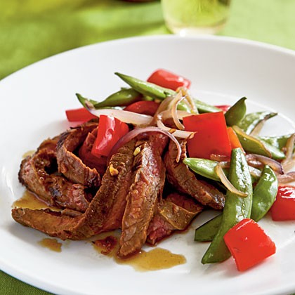 Spicy Asian marinated flank steak