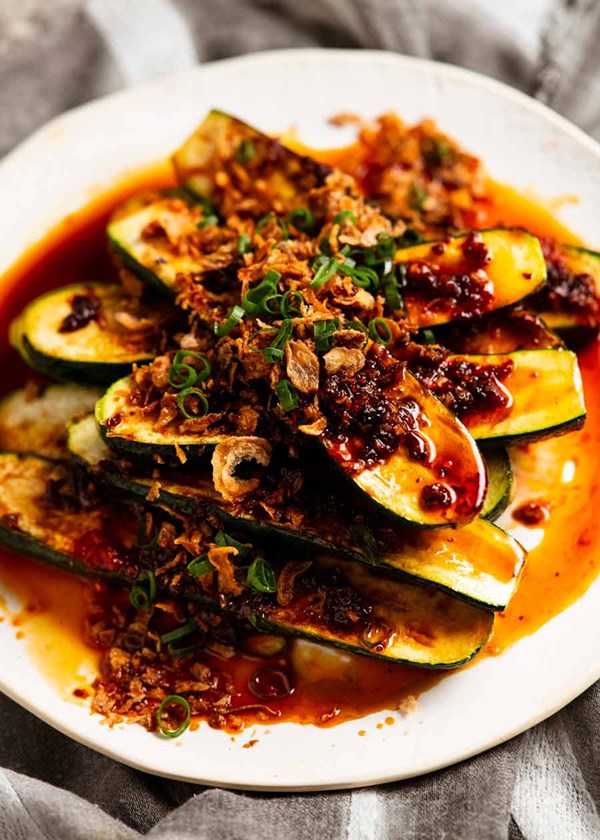 Spicy Asian zucchini