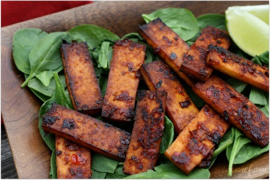 Spicy baked tofu