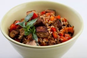 Spicy basil tofu fried rice